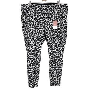 Lane Bryant Womens 28 The Allie Pants Skinny Pull On 46 x 30 Animal Leopard